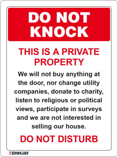 EGL 1217 Do Not Knock – This Is A Private Property Sign