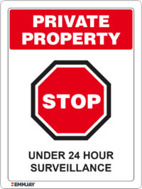 EGL 1224 Private Property – Stop Under 24 Hour Surveillance Sign