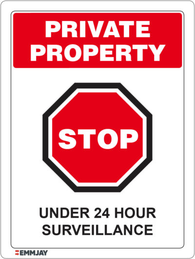 EGL 1224 Private Property – Stop Under 24 Hour Surveillance Sign