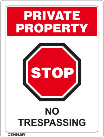 EGL 1225 Private Property – Stop No Trespassing Sign