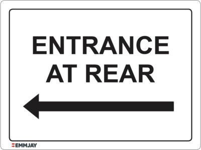 EGL 1230 Entrance at Rear – Left Arrow Sign