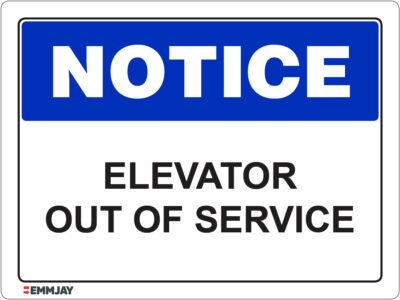 EGL 1236 Notice – Elevator Out of Service Sign