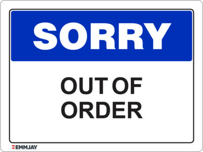 EGL 1238 Sorry – Out Of Order Sign