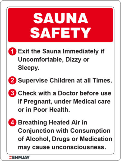 EGL 1266 – Sauna Safety With 4 Points Sign