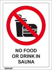 EGL 1267 – No Food or Drink in Sauna Sign