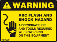 EGL 1271 Warning – ARC flash and Shock Hazard Sign