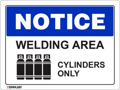 EGL 1275 Notice – Welding Area Cylinders Only Sign