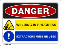 EGL 1277 Danger – Welding in Progress, Extractors Must be Used Sign