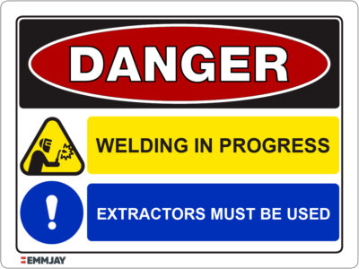 EGL 1277 Danger – Welding In Progress, Extractors Must Be Used Sign