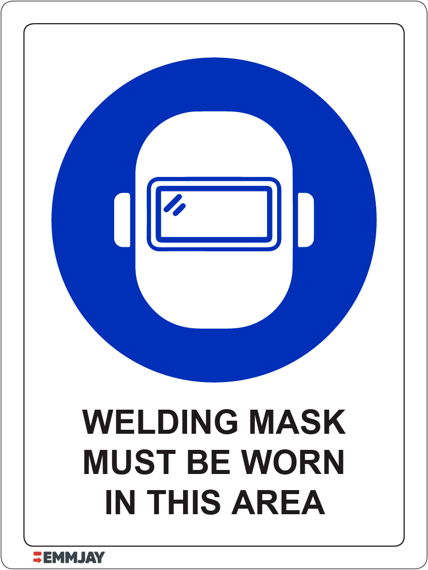 Workpalce Safety Signs - Emmjay - Welding Mask Must be Worn in this Area Sign