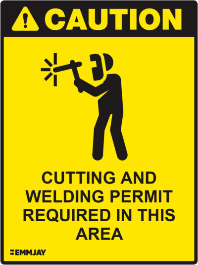 EGL 1281 Caution – Cutting and Welding Permit Required in this Area Sign