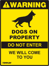 EGL 1285 Warning – Dogs on Property Do not Enter Sign