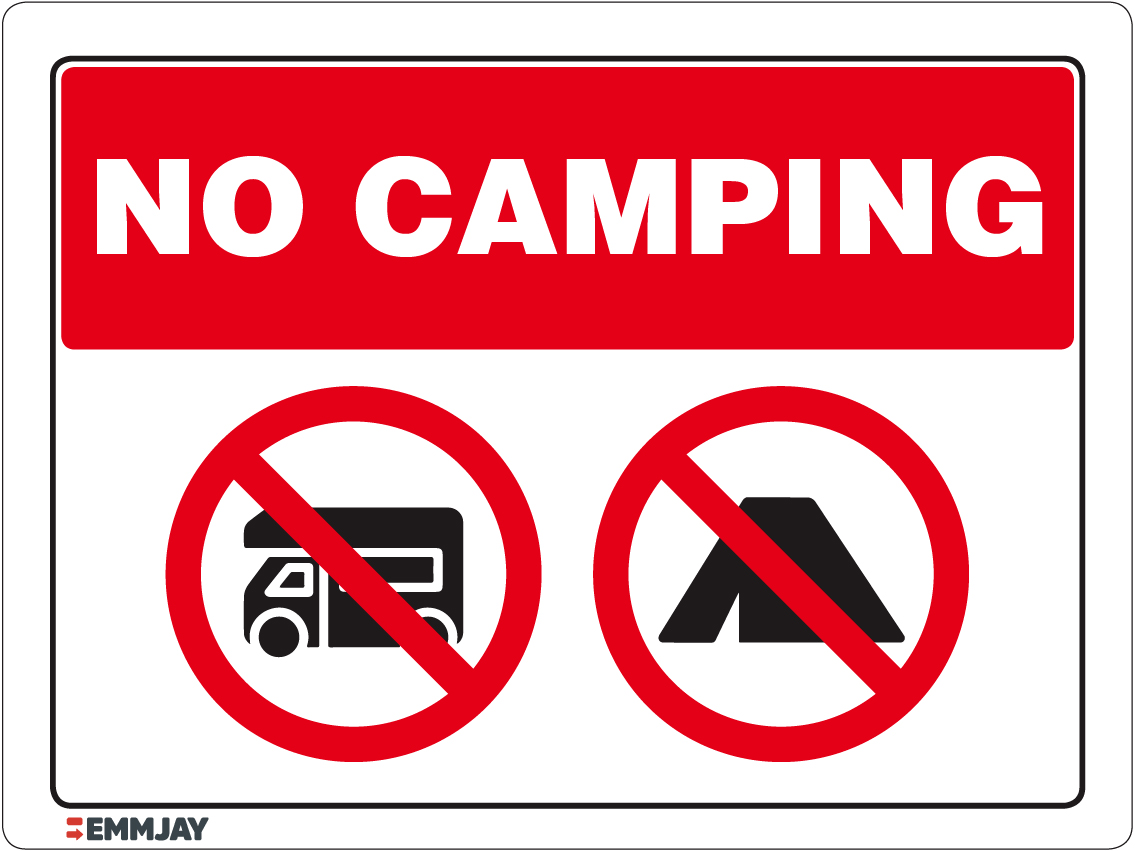 Workpalce Safety Signs - Emmjay - No Camping Sign