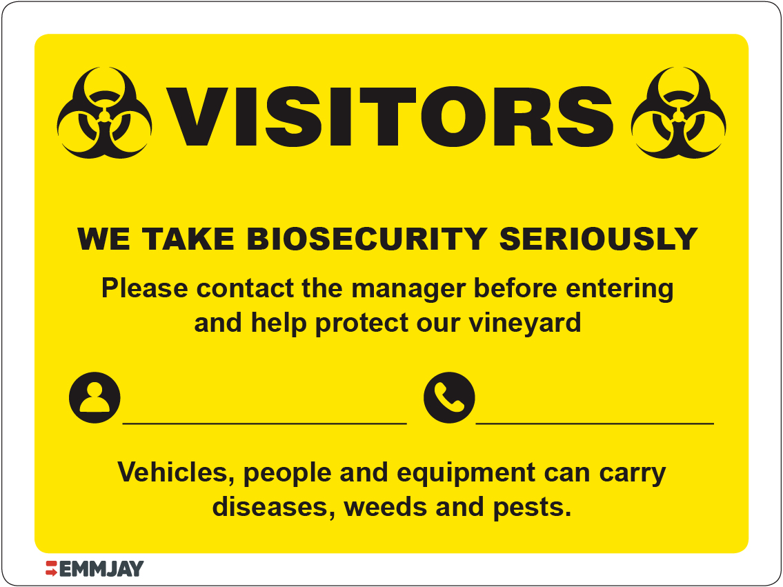 Workpalce Safety Signs - Emmjay - Visitors We take Biosecurity Seriously Sign