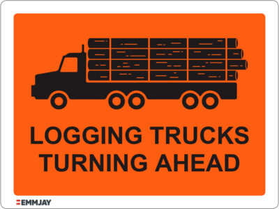 EGL 1299 – Logging Trucks Turning Ahead Sign