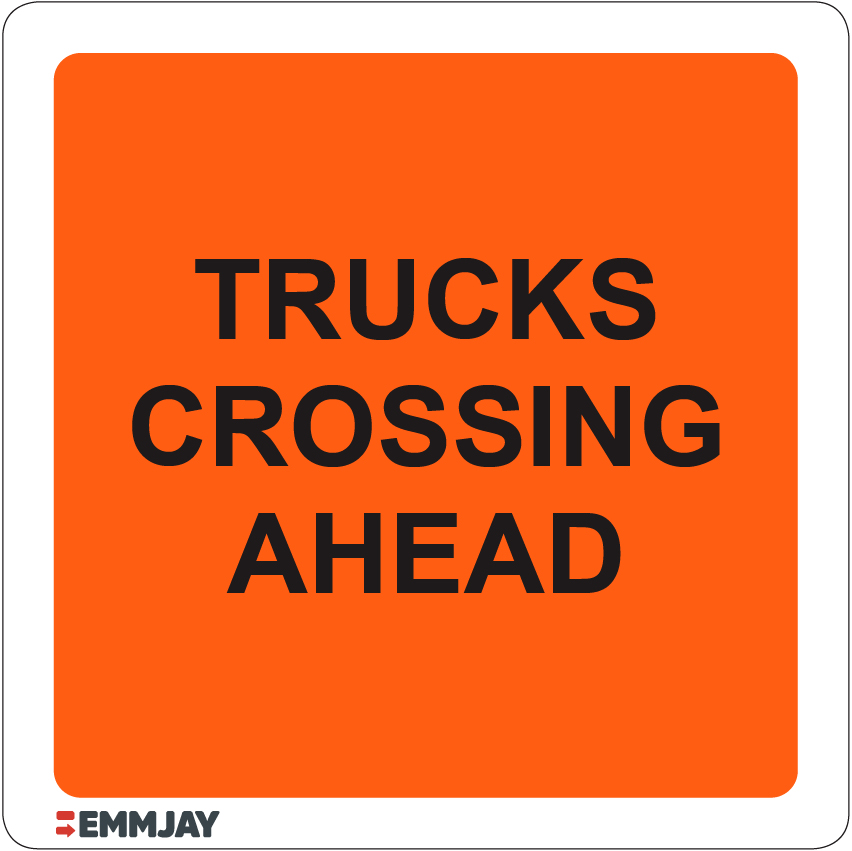 Workpalce Safety Signs - Emmjay - Trucks Crossing Ahead Sign