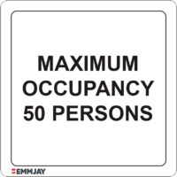 EGL 1321 – Maximum Occupancy 50 Persons Sign