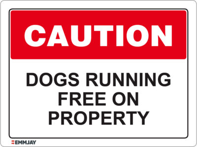 EGL 1326 Caution – Dogs Running Free on Property Sign