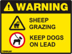 EGL 1337 Warning – Sheep Grazing Keep Dogs on Lead Sign