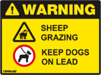 EGL 1337 Warning – Sheep Grazing Keep Dogs on Lead Sign
