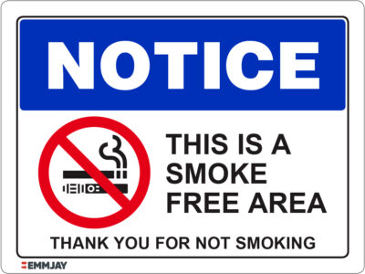 EGL 1341 Notice – This is a Smoke Free Area Sign