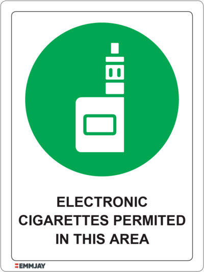 EGL 1343 – Electronic Cigarettes Permited In This Area Sign