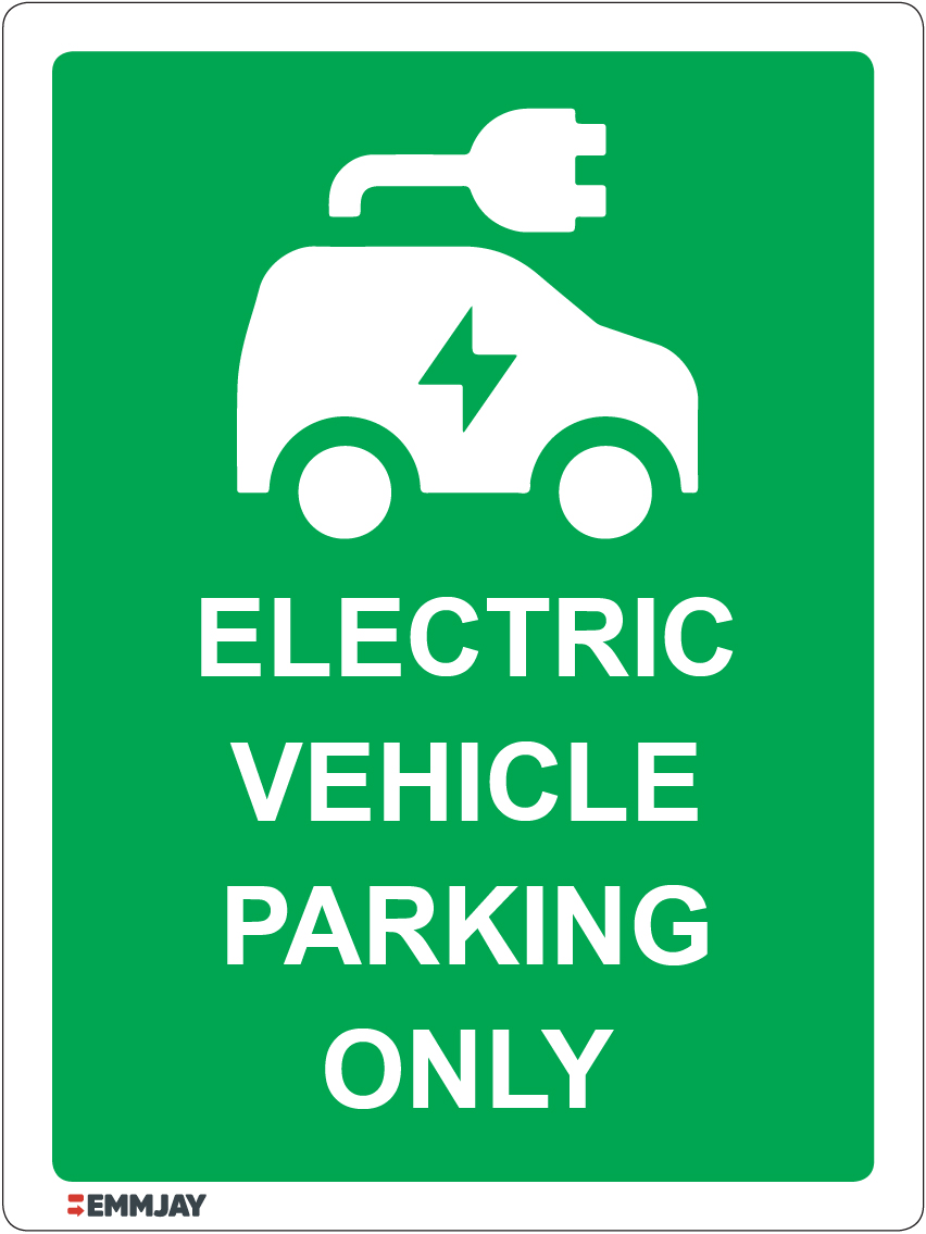 Workpalce Safety Signs - Emmjay - Electric Vehicle Parking Only Green Sign