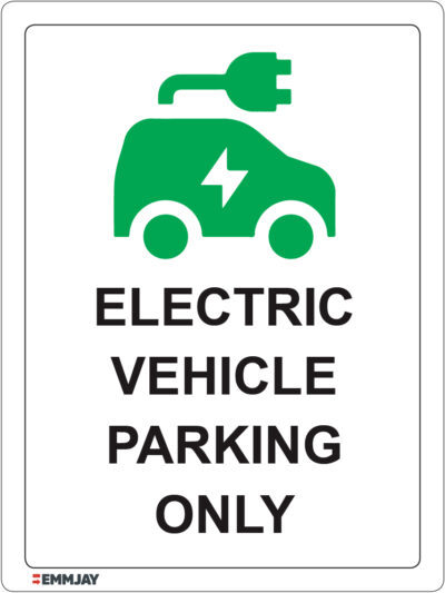 EGL 1345 – Electric Vehicle Parking Only White Sign