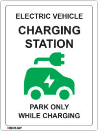 EGL 1347 Electric Vehicle – Charging Station White Sign