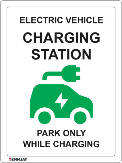 EGL 1347 Electric Vehicle – Charging Station White Sign