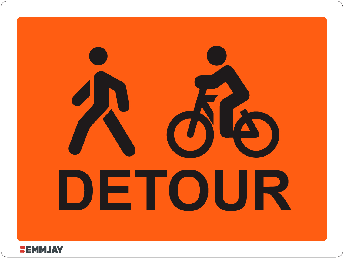 Workpalce Safety Signs - Emmjay - Pedestrians Cyclists Detour Sign