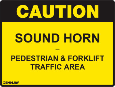 EGL 1395 Caution – Sound Horn – Pedestrian & Forklift Traffic Area