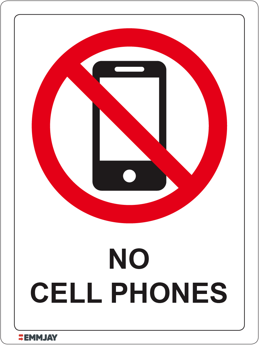 Workpalce Safety Signs - Emmjay - No Cell Phones sign