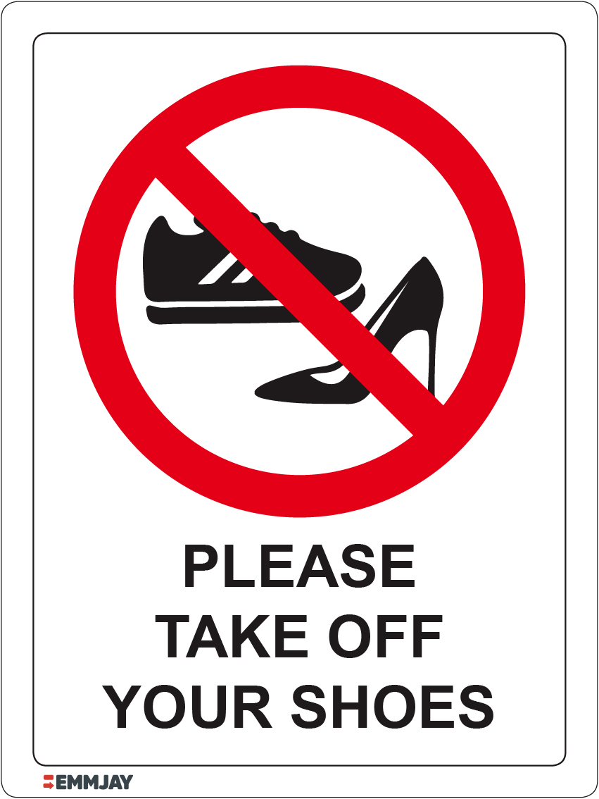 Workpalce Safety Signs - Emmjay - Please Take off Your Shoes Sign
