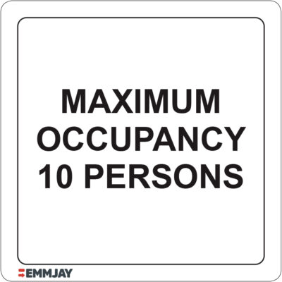 EGL 1412 – Maximum Occupancy 10 Persons Sign