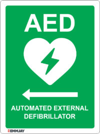 EGL 1424 AED – Automated External Defibrillator – Left Arrow Sign