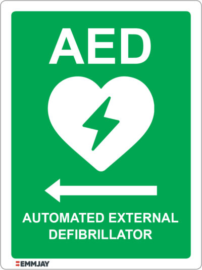 EGL 1424 AED – Automated External Defibrillator – Left Arrow Sign