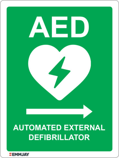 EGL 1425 AED – Automated External Defibrillator – Right Arrow Sign