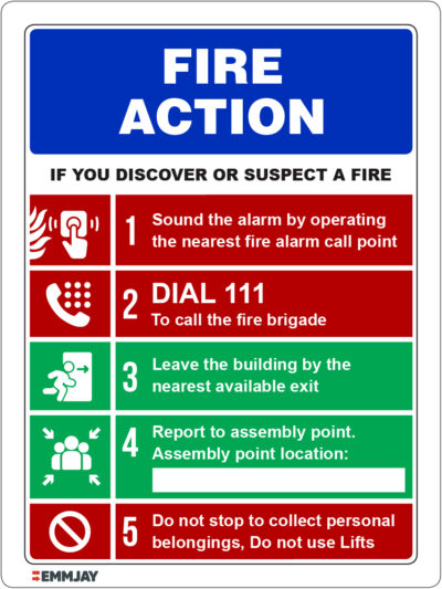 EGL 1430 – Fire Action Sign