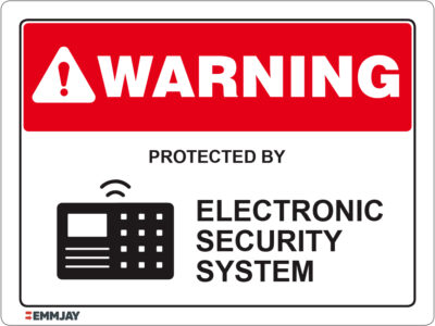 EGL 1435 Warning – Protected By Electronic Security System Sign