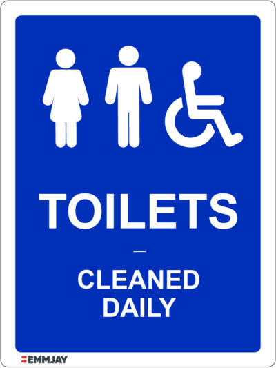 EGL 1472 – Toilets Cleaned Daily Sign