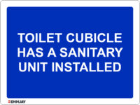 EGL 1476 – Toilet Cubicle Has a Sanitary Unit Installed Sign