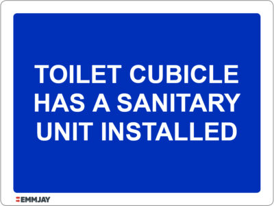 EGL 1476 – Toilet Cubicle Has A Sanitary Unit Installed Sign