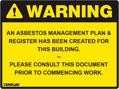 EGL 1478 Warning – Asbestos Management Plan Sign