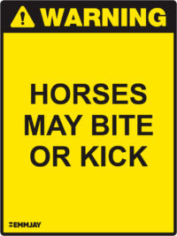 EGL 1481 Warning – Horses May Bite or Kick Sign