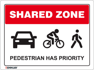 EGL 1499 Shared Zone – Pedestrian Has Priority Sign