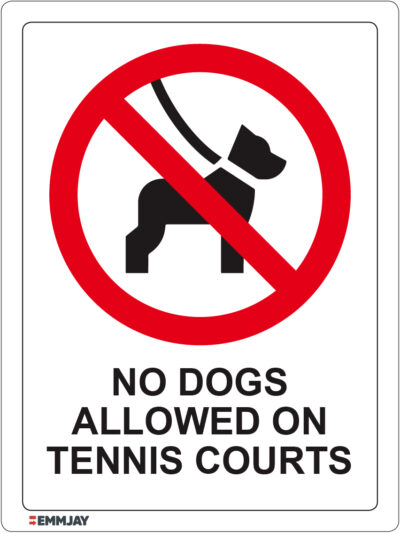 EGL 1505 – No Dogs Allowed on Tennis Courts Sign