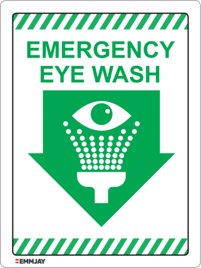 Emergency Eye Wash Sign - White Background