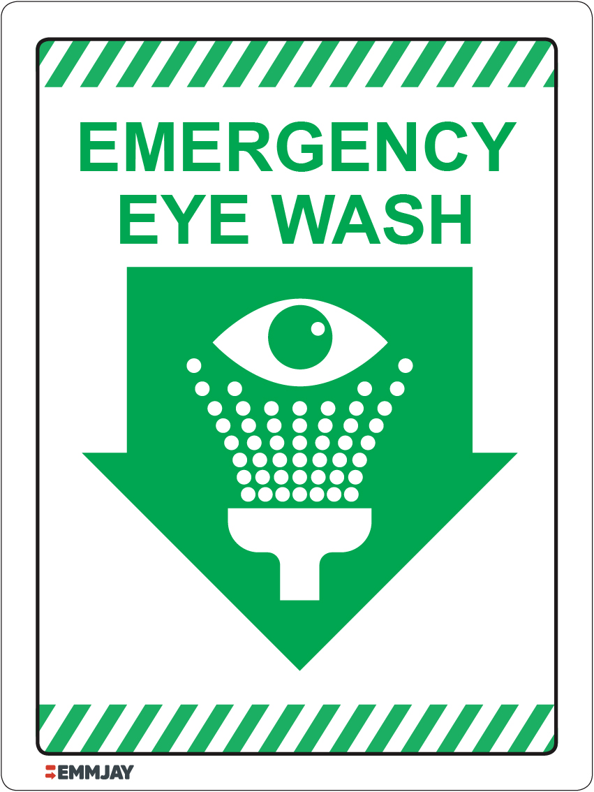 Emergency Eye Wash Sign - White Background