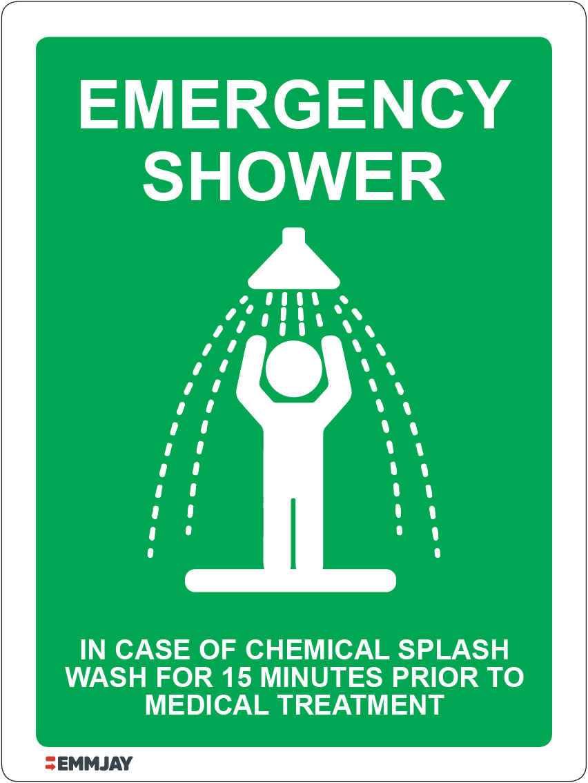 Emergency shower sign 1820